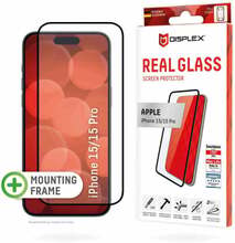 Ekraanikaitseklaas Displex Real 3D, Black, Apple iPhone 15/15 Pro