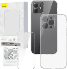Läbipaistev ümbris ja karastatud klaasi komplekt Baseus Corning, iPhone 12