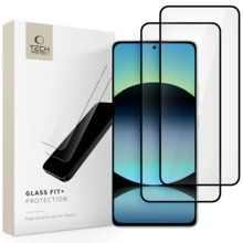 Karastatud kaitseklaas Tech-Protect Glass Fit+, Xiaomi Redmi Note 14 4G/5G, 2tk, must