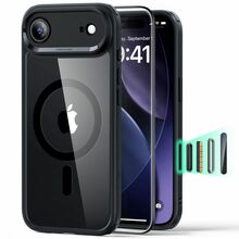 ESR Classic Hybrid MagSafe ümbris ja kaitseklaas, Apple iPhone 17 Air, läbipaistev/must