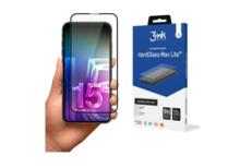 Kaitseklaas 3MK HardGlass Max Lite, Apple iPhone 15, 6.1, must, 9H