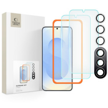 Kaitseklaas Tech-Protect Supreme Set, Samsung Galaxy S25, 2tk, Clear