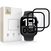 Kaitseklaas Tech-Protect Glass Flex+ Hybrid Glass, Apple Watch 10, 46 mm, must, 2 tk