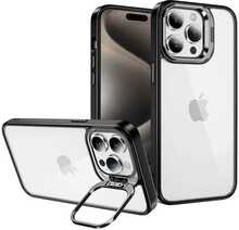 Telefoniümbris koos alusega ja kaamera kaitseklaas Tel Protect, Apple iPhone 15 Plus, must