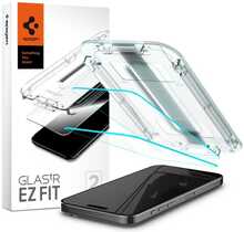 Kaitseklaas Spigen Glas.TR EZ Fit, läbipaistev, iPhone 15 Pro Max, 2 tk