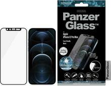 Kaitseklaas PanzerGlass E2E, iPhone 12 Pro Max, must raam, antibakteriaalne, Swarovski kristalliga