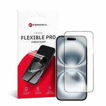 Kaitseklaas Forcell Flexible Nano Glass 5D, iPhone 16 Plus, must