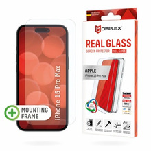 Ekraanikaitseklaas Displex Real 2D + ümbris, Apple iPhone 15 Pro Max, läbipaistev