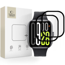 Kaitseklaas Tech-Protect Hybrid Glass Flex+, Xiaomi Redmi Watch 5, must, 2 tk