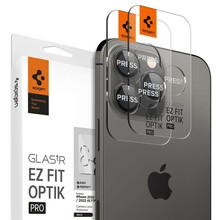 Kaamera kaitseklaas Spigen Optik.TR EZ Fit Camera Protector, iPhone 14 Pro/Pro Max/15 Pro/Pro Max, must, 2 tk