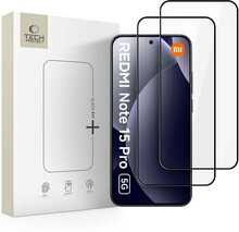 Kaitseklaas Tech-Protect Glass Fit+ 2-Pack, Xiaomi Redmi Note 15 Pro 5G, must
