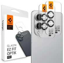 Kaamera kaitseklaas Spigen Optik Pro GLAS.TR EZ Fit, Samsung Galaxy S25 Edge, must, 2 tk