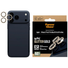 Kaamera kaitseklaas PanzerGlass Hoops Glitter, Apple iPhone 16 Pro / 16 Pro Max / 17 Pro / 17 Pro Max, kuldne
