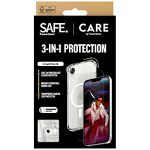 PanzerGlass CARE by PanzerGlass Fashion 3in1 kaitsekomplekt, ümbris + kaitseklaas + objektiivikaitse, Apple iPhone 16e, läbipaistev