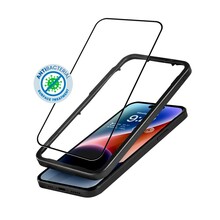 Karastatud klaas Crong 9H Anti-Bacterial 3D Armor, iPhone 14 Pro, paigaldusraamiga