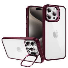 Telefoniümbris koos alusega ja kaamera kaitseklaasiga Tel Protect Kickstand, Apple iPhone 14 Pro Max, burgundy