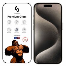 Kaitseklaas Connect Corning Gorilla Glass 5X, Apple iPhone 15, 3D, Black