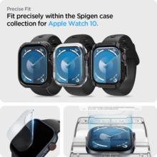 Hübriidklaas Spigen Elite Shield EZ Fit, Apple Watch 10, 42mm, 2tk, läbipaistev