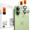 Kaamera kaitseklaas Spigen Optik Pro Glas TR EZ Fit, 2 tk, Apple iPhone 16/16 Plus/17, roheline