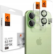 Kaamera kaitseklaas Spigen Optik Pro Glas TR EZ Fit, 2 tk, Apple iPhone 16/16 Plus/17, roheline