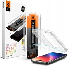 Karastatud klaas Spigen Glas.TR EZ Fit Pro, Apple iPhone 16 Pro/17/17 Pro, läbipaistev, 1 tk