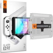 Karastatud kaitseklaas Spigen GLAS.TR EZ FIT, Nintendo Switch OLED, 2 tk