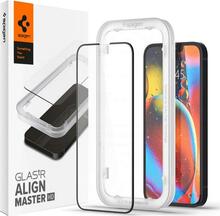 Kaitseklaas Spigen ALM Glass FC, iPhone 13/13 Pro/14, must