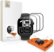 Kaitseklaas Tech-Protect EASY SET FLEX+ 3-pack, Apple Watch 44mm, must