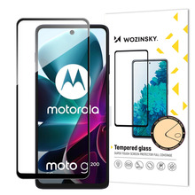 Kaitseklaas Wozinsky Full Glue, Motorola Moto G200 5G, 9H, must raam