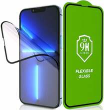 Telefoni kaitseklaas Bestsuit Flexible Hybrid Glass 5D, iPhone 13 Pro Max / 14 Plus, 9H, must