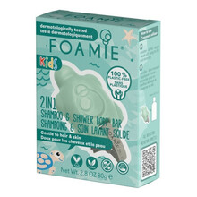 Tahke keha- ja juukseseep lastele Foamie Kids 2 in 1 Turtelly Cool, 80 g