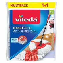 Pöördmopi lapp Vileda Turbo 2in1, valge/punane, 166142, 2 tk