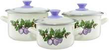 Pottide komplekt Emalia Olkusz Plum, 6-osaline