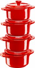 Pottide komplekt Staub Mini Cocotte 40508-158-0, 4 tk, punane