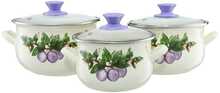 Emailitud pottide komplekt Emalia Olkusz Plum, 6-osaline