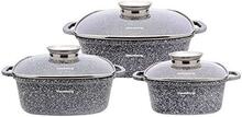 Pottide komplekt Klausberg KB-7534, marmor, 3 tk