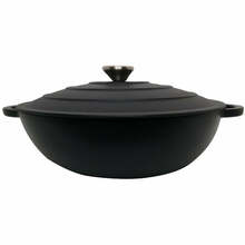 Ümmargune emailitud malmpott Zyle ZY030DBKI, 30 cm, 4.8 L, must