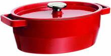 Malmpott Pyrex, ovaalne, 5.8 L, punane