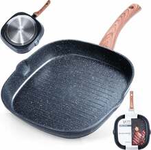 Grillpann Vilde Black&Wood, 28 cm, must