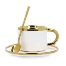 Tass alustassiga Homla Basic, valge, 0,2 l