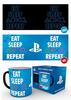 Tass Gb Eye Playstation Eat Sleep Repeat, 320 ml, sinine/must