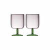 Veiniklaasid Lyngby Glas Torino, 300 ml, 2 tk, roosa/roheline