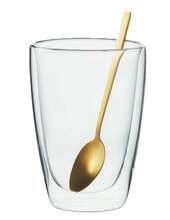 Topeltklaasist tasside komplekt Ambition Lusso, 96904, läbipaistev/kuldne, 300 ml, 4 osa