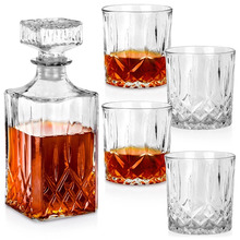 Karahvin ja klaasid viskile Vilde 139665, 900 ml + 4x300 ml, 5-osaline komplekt