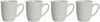 Tasside komplekt Dkd Home Decor, valge, portselan, 330 ml, 4 tk