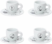 Espressotasside komplekt Bialetti Carousel, 4x 50 ml, valge