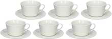 Teetasside komplekt La Porcellana Bianca, 6 tk, valge, 180 ml