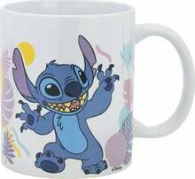 Keraamiline tass Stor Disney Stitch, Hawaiian Flower kollektsioon, 325 ml, sinine/valge/roosa