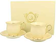 Tasside komplekt Duo Clark, portselan, kreemjas, 260 ml, 2 tk