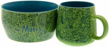 Tassi ja kausi komplekt Gb Eye Rick and Morty Pattern, roheline, 2 tk, 1230 ml